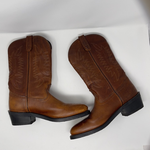 PD Tuff Men's Brown Leather Sierra Cowboy Boot 12D - Picture 6 of 10